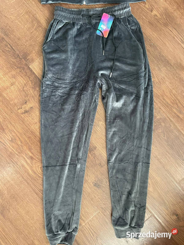 Nowy szary dres komplet dresowy SM welur Rozmiar 36(S) Bielsk sprzedam