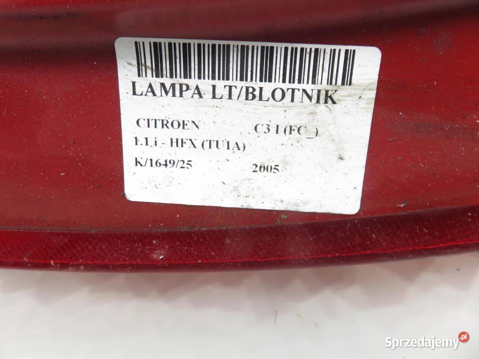 LAMPA LEWA TYLNA CITROEN C3 I FC