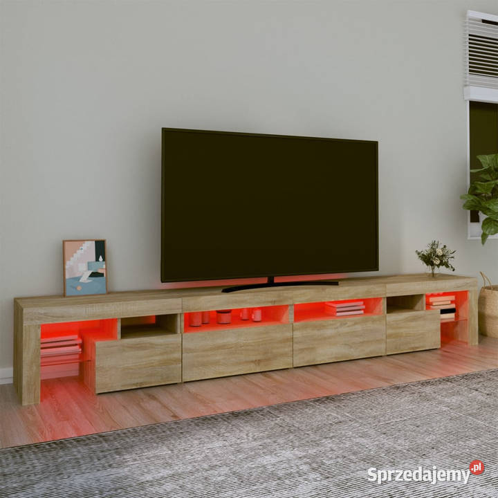 Szafka pod TV z oświetleniem LED dąb sonoma Warszawa