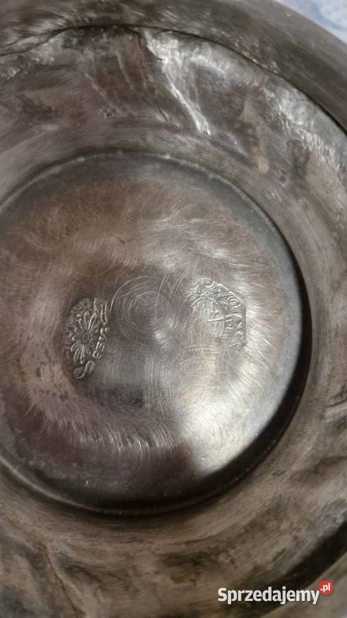 Stary DZBANEK secesyjny sygnowany metal Lublin