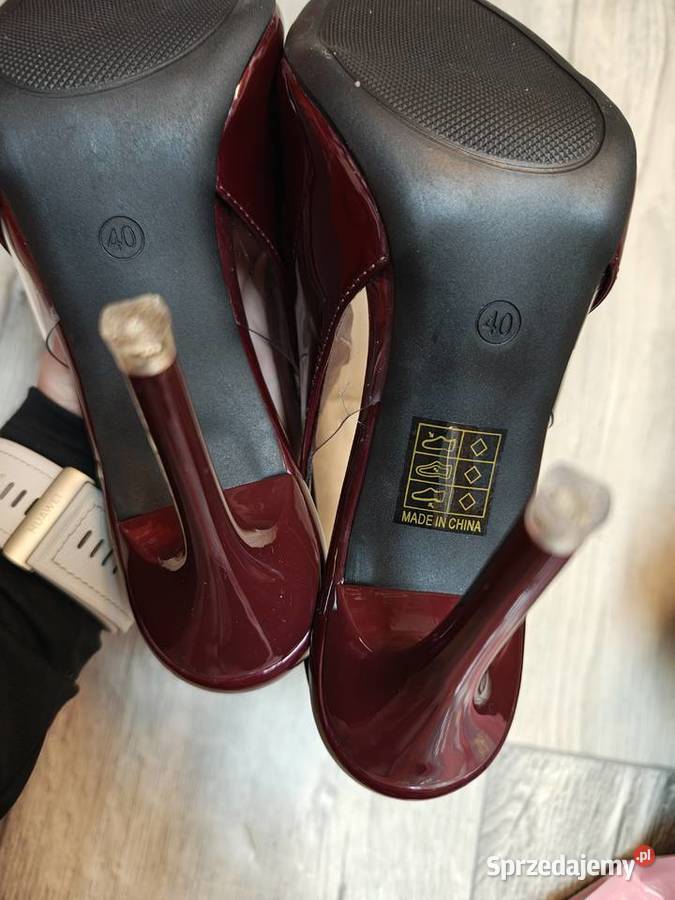 3940 Bordowe czółenka Szpilki wieczorowe z Balerinki Moda i Styl sprzedam