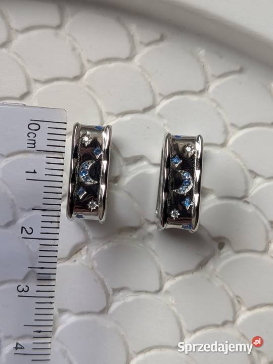 Kolczyki szerokie Huggi 925 srebro Lubin sprzedam