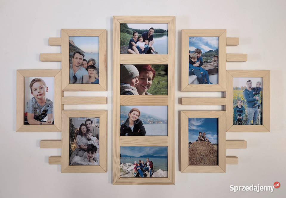 Drewniana Multirama Ramka Na 10 zdjęć 10x15 Katowice