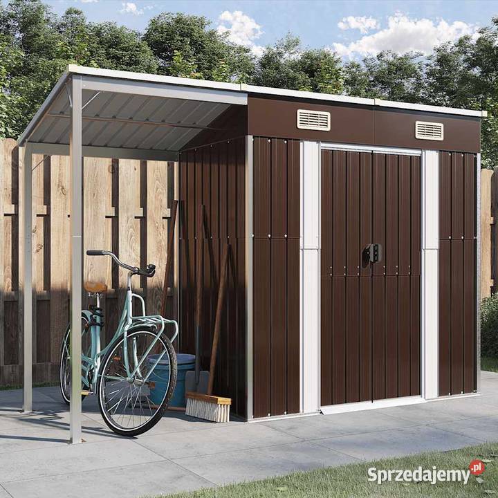Szopa z wiatą brązowa 277x107x181 stal364527 Warszawa