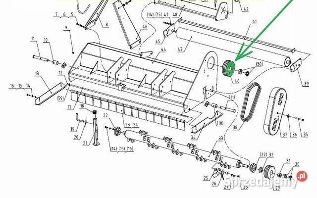 Koło pasowe 168x55x60 mm kosiarki bijakowej na 3 Tajęcina sprzedam