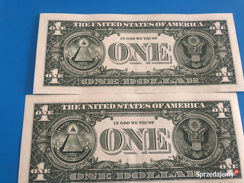 2 Banknoty 1 dollar kolejne numery z gwiazdka zachodniopomorskie Szczecin