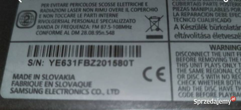 DVD odtwarzacz plus 2 głośniki Sosnowiec