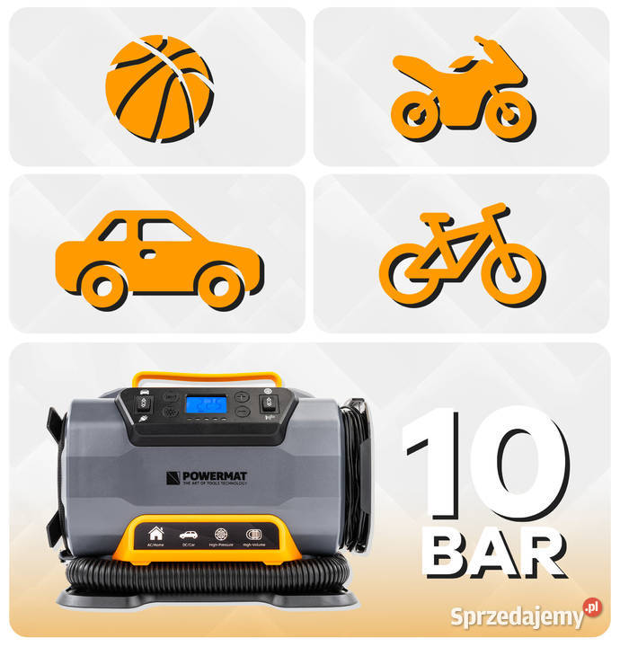 kompresor samochodowy 12v 230v pompka 10 bar Katowice