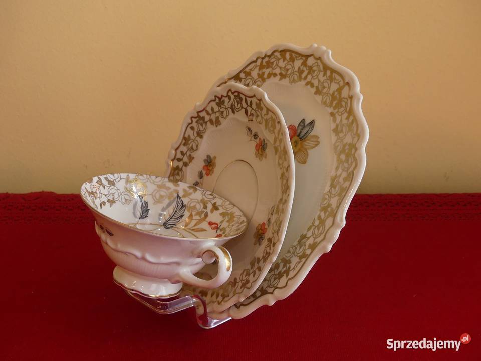 Komplet śniadaniowy Sorau Żary 1928 45 UNIKAT Porcelana i szkło wielkopolskie Poznań