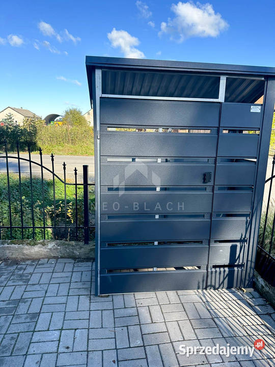 Wiata Śmietnikowa 130x40 Antracyt Dach spad w