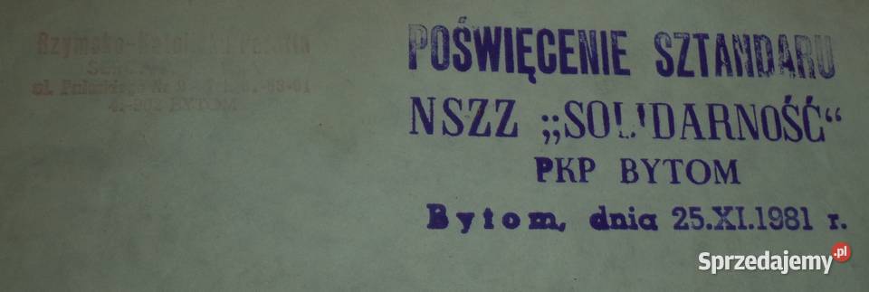 Solidarność Bytom PKP poświęcenie sztandaru Piekary Śląskie
