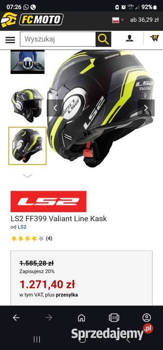 KASK szczękowy MOTOCYKLOWY 59 LS2 VALIANT CZYSTY Tarnowskie Góry