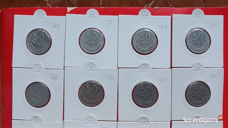 50 groszy PRL wszystkie roczniki aluminiowe Trzebinia sprzedam