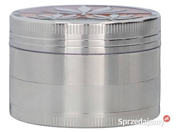 Srebrny Metalowy Młynek 4Częściowy Do Tytoniu I Ostrowy nad Okszą