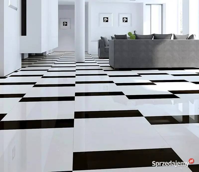 Szachownica biało czarna 120x60 gres poler Łask