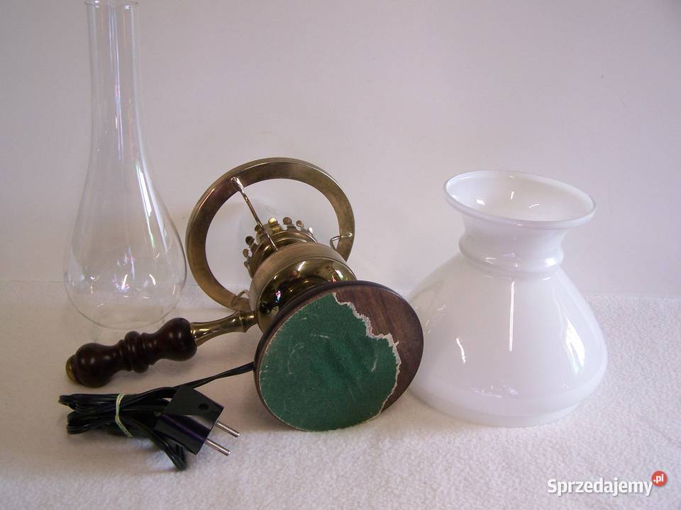 Lampa stołowa nocna w stylu retro szkło mleczne Koszalin