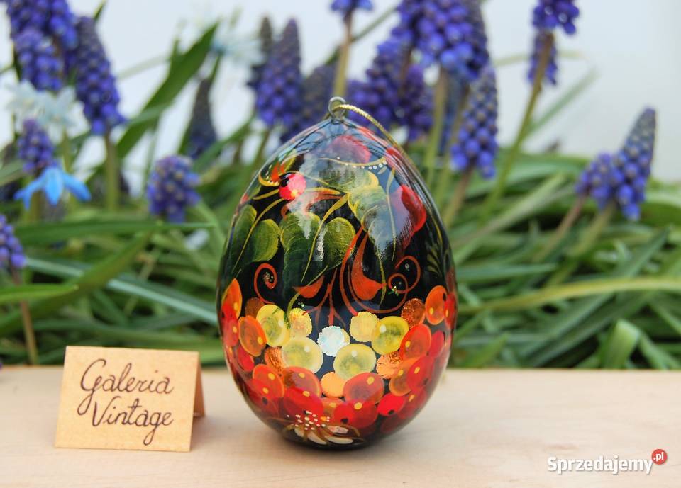 Drewniana pisanka rosyjska Rosja kwiaty wielokolorowy lubelskie Lublin
