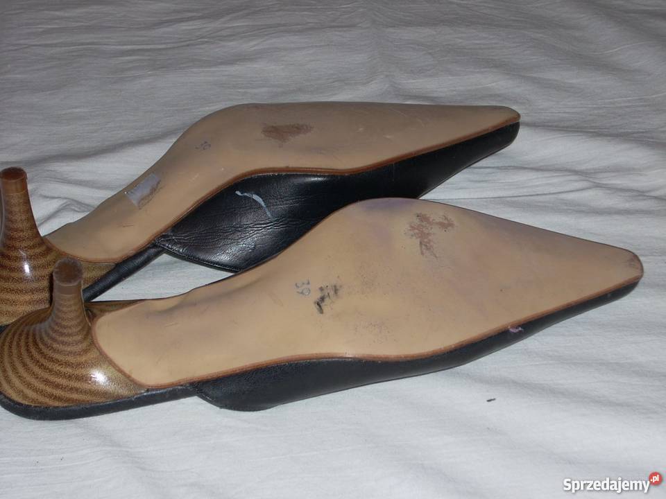 SKÓRZANE klapki buty J NOWE 385 39 Czółenka Nowy Sącz
