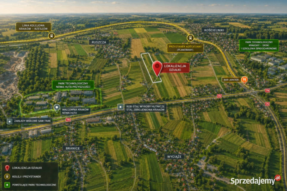 Działki budowlane w Krakowie 4 PUM 10526m2 Kraków
