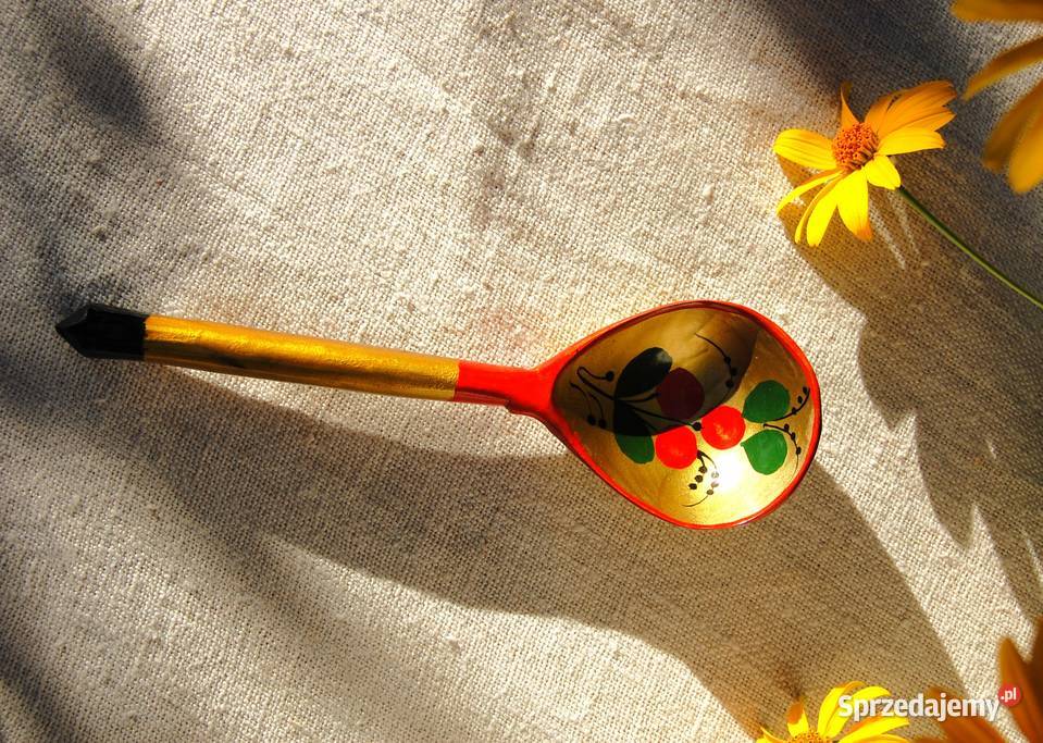 Chochłoma ręcznie malowana rosyjska łyżka ludowa wielokolorowy Lublin