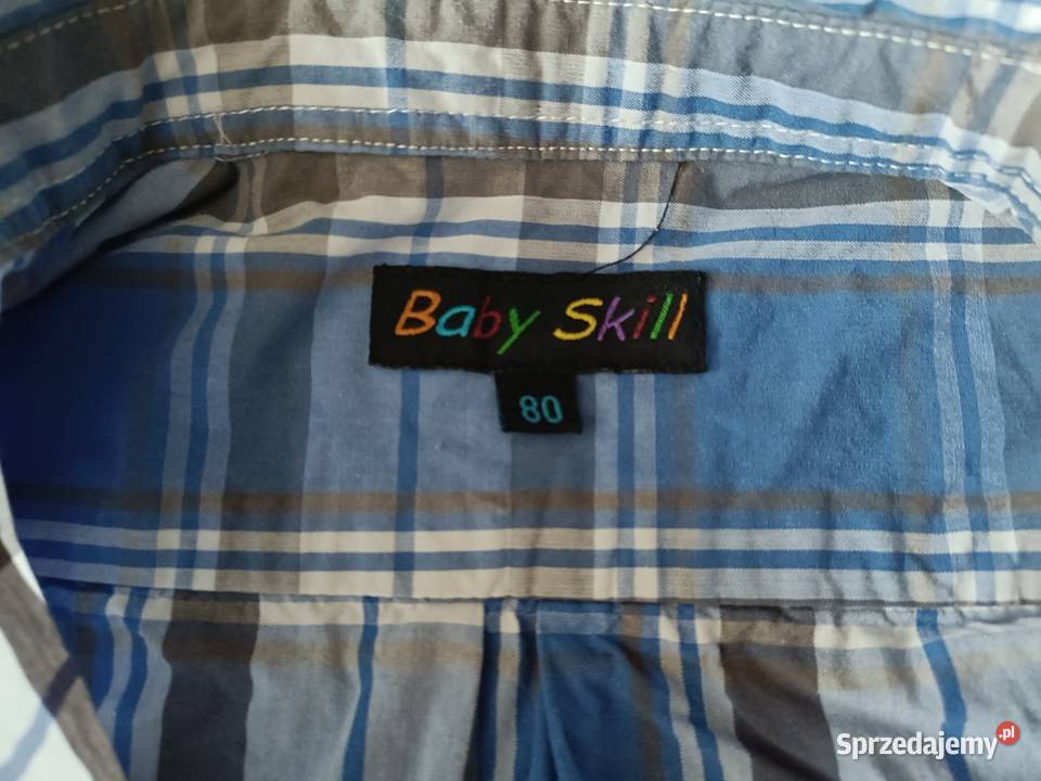 Koszula w kratę niebieska Baby Skill 80 Kwidzyn