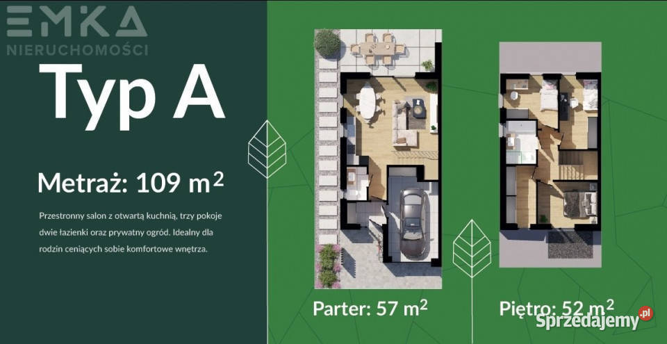 sprzedaży domu bliźniaka Łochowo 1086m2 108.6m2