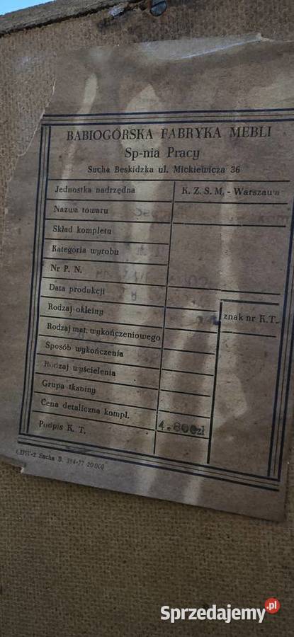 komplet mebloscianka stół z 4 krzesłami prl śląskie Katowice