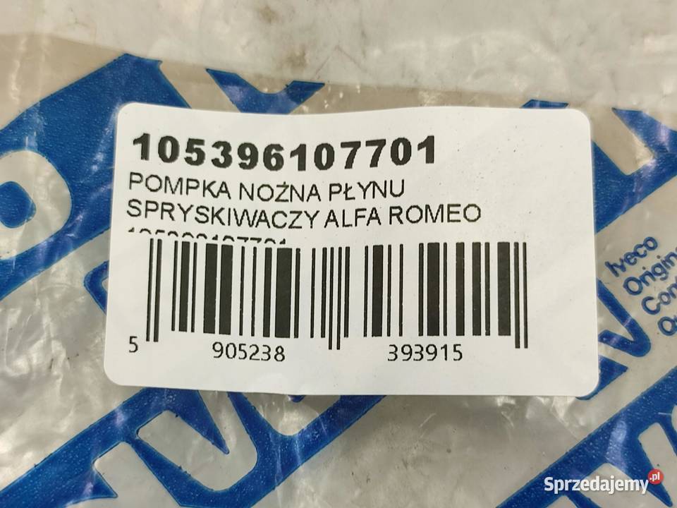 POMPKA NOŻNA PŁYNU SPRYSKIWACZY ALFA ROMEO osobowe