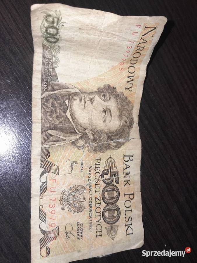 Banknot 500zl monety 11020 Pozostałe Tuchów