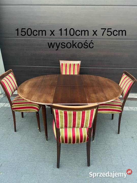 Elegancki okrągły rozkładany stół 4 wygodne Ostrów Mazowiecka