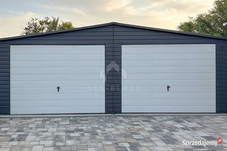 Garaż Blaszany 75x6m 2x Brama uchylna Anytracyt