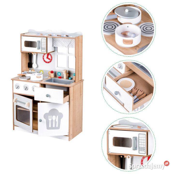 Drewniana kuchnia XXL przybory kuchenne Ecotoys Bielsk Podlaski