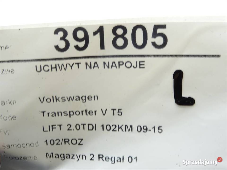 UCHWYT NA NAPOJE VW TRANSPORTER T5 0315 Van