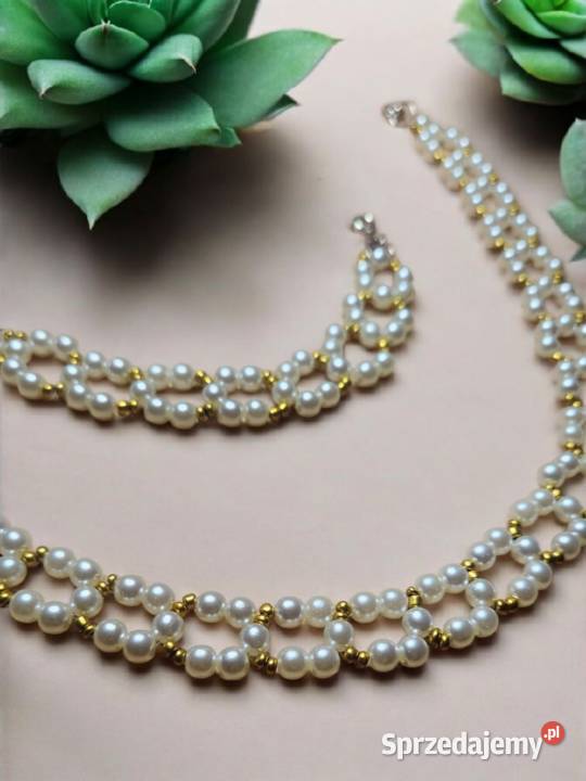 Zestaw naszyjnik z bransoletka z sztucznych Sanok