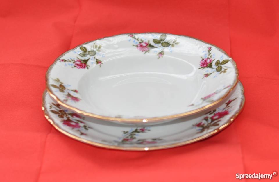 Róża Chodzieska komplet talerzy 618 Wyposażenie wnętrz Wałbrzych