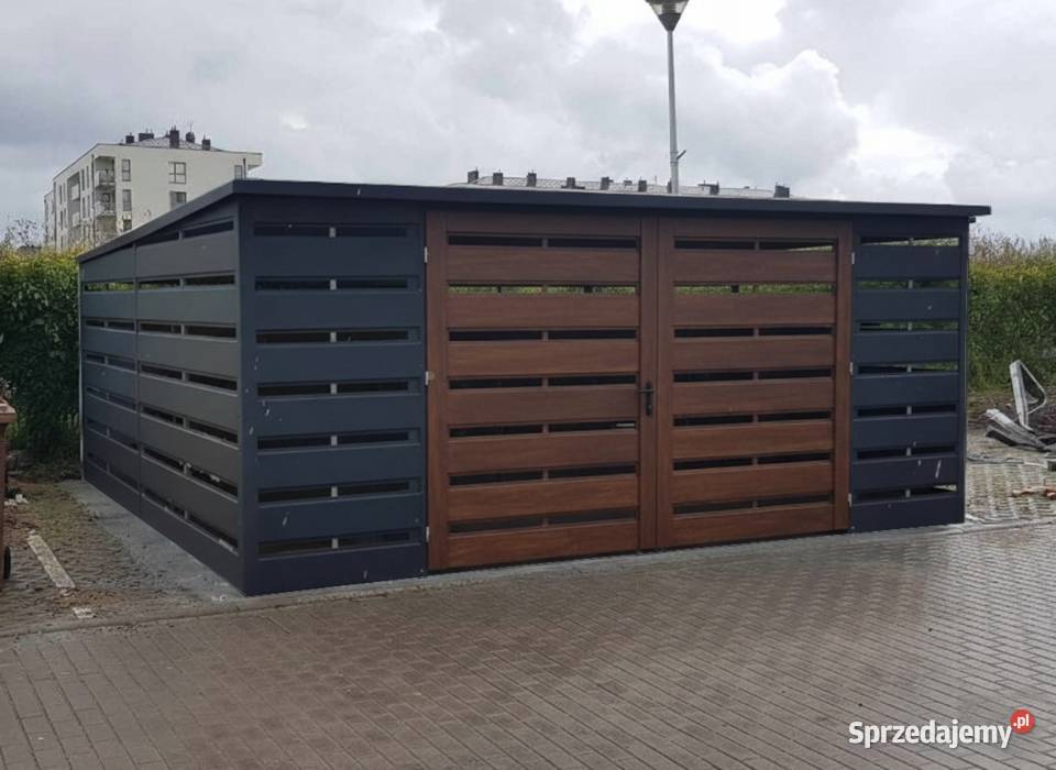 Wiata Panelowa Śmietnikowa 55 m Ciemny Grafit Konin