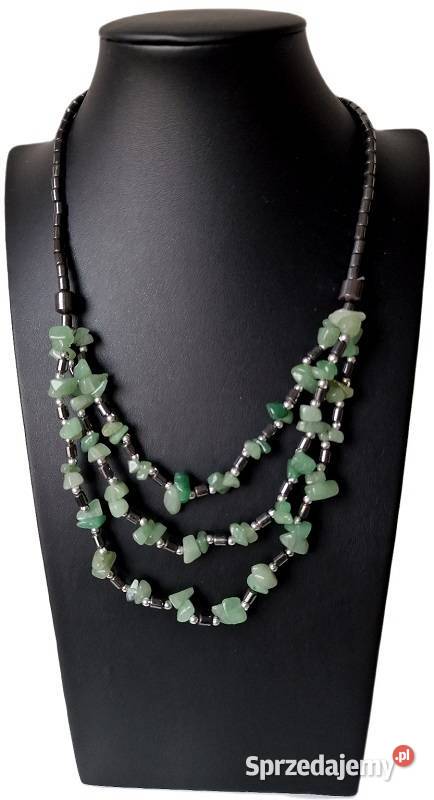 HEMATYT I ZIELONY AWENTURYN NATURALNY NASZYJNIK Częstochowa