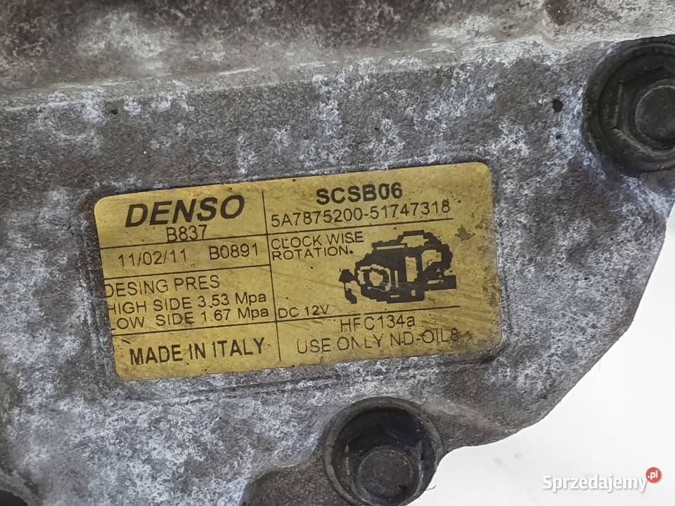 Fiat 500 09 T turbo SPRĘŻĄRKA KLIMATYZACJI Janów