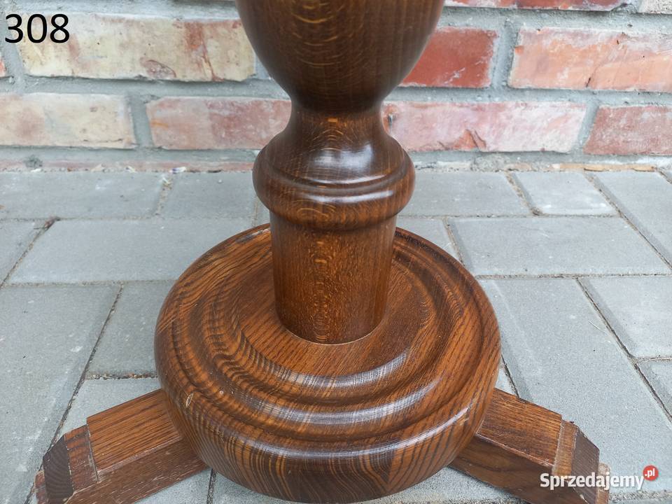 Kwietnik dębowy drewniany Stojak na kwiatek 45.5cm Gawroniec