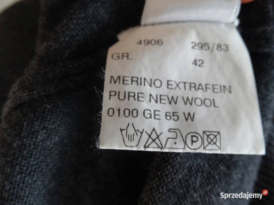 Sweter z Golfem Wełniany 100 Wełna Merino Fine Łomża