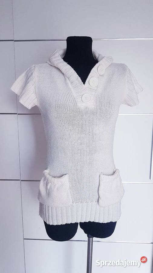 Sweter Krótki Rękaw Śmietanka śląskie