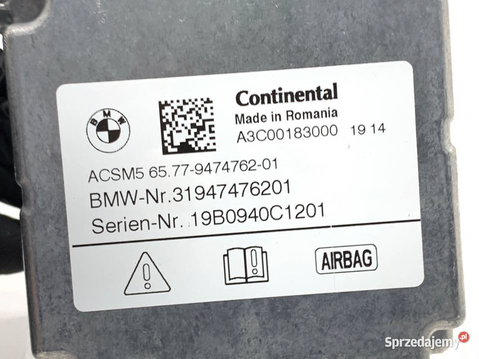SENSOR AIRBAG BMW G30 9474762 CZUJNIK PODUSZKI Poduszki powietrzne