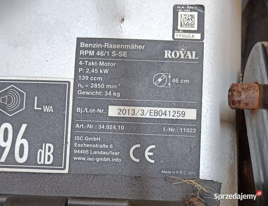 Kosiarda do trawy Royal RPM461 kosz naped Suwałki