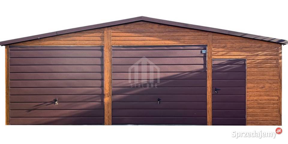 Garaż blaszany 9x6m 2x brama drzwi 3x okno rynny Sprzedaż kujawsko-pomorskie Żnin