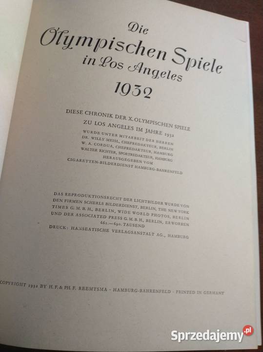 Album kolekcjonerski z 1932 roku Olimpiada Krotoszyn