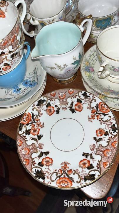 Spodek Stara porcelana z czarnymi i brązowymi Gdańsk