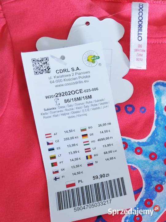 Nowa sukienka tunika Coccodrirllo 86 Katowice sprzedam