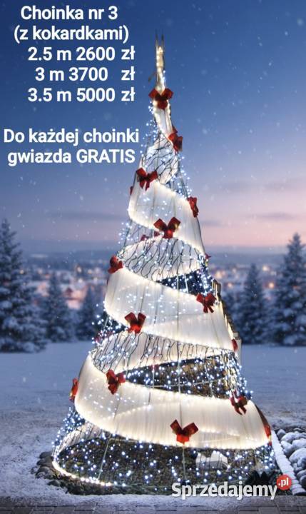 duża choinka led 25m 3D producent na wymiar