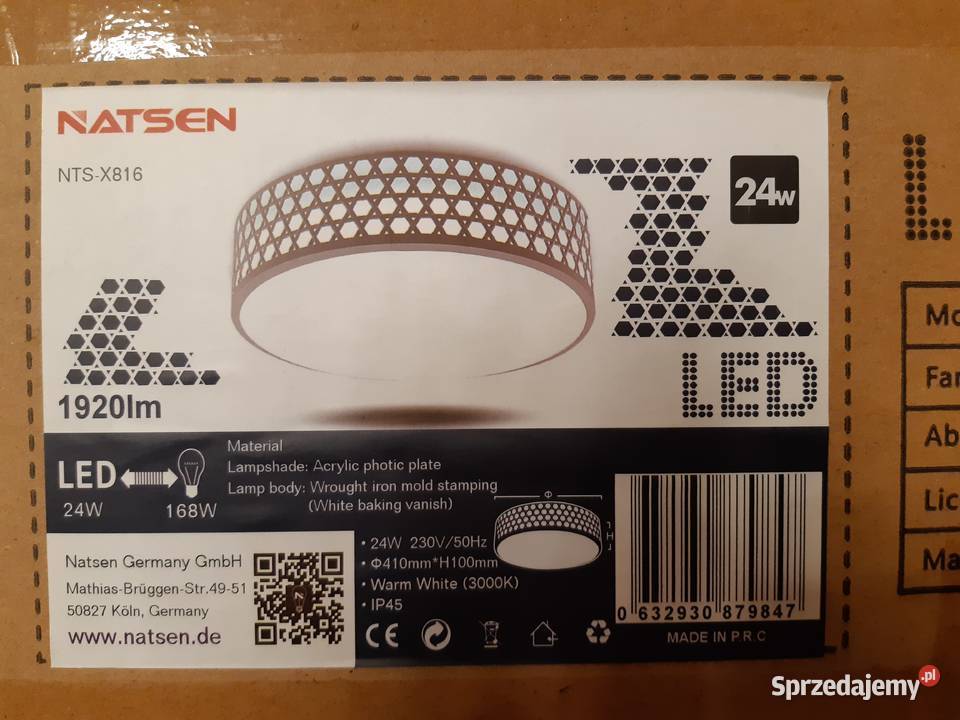 Nowy Plafon Lampa LED Fi 41 24W dwa wzory Warszawa sprzedam