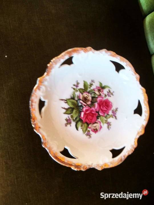 Patera na nodze z różami Piękna złocona Gdańsk sprzedam